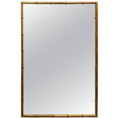 American Brass Faux Bamboo Framed Mirror