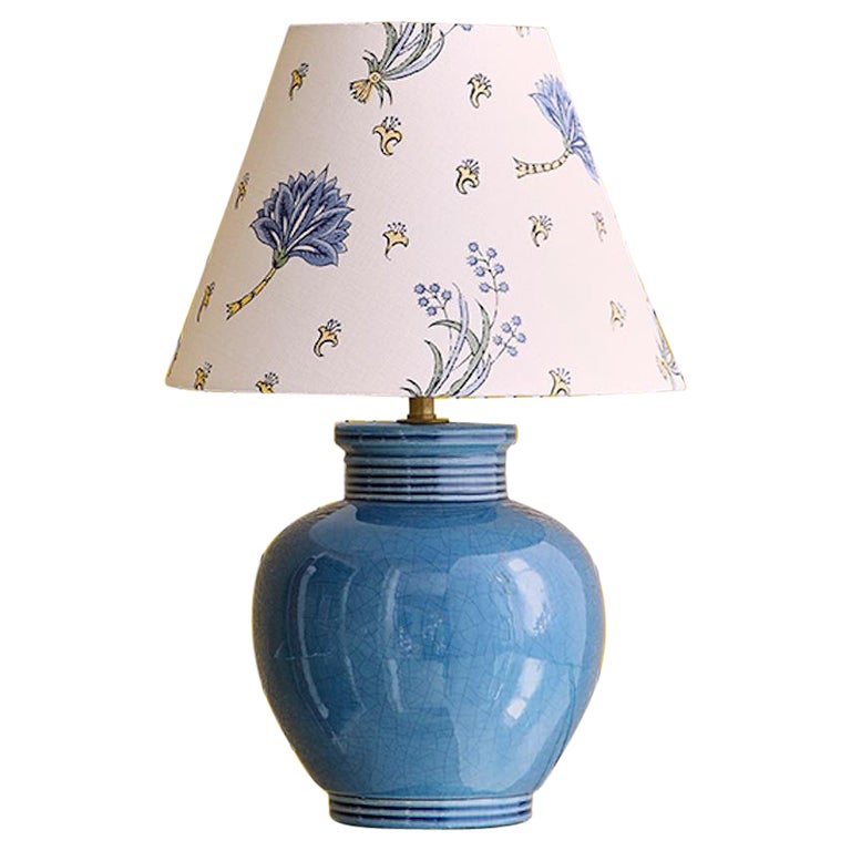 Vintage Robert Kostka Ceramic Table Lamp with Customized Shade, France,  1960's For Sale at 1stDibs
