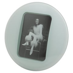 Space Age White Glass Picture Frame
