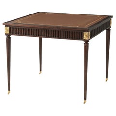 Louis XVI Leather Top Mahogany Game Table