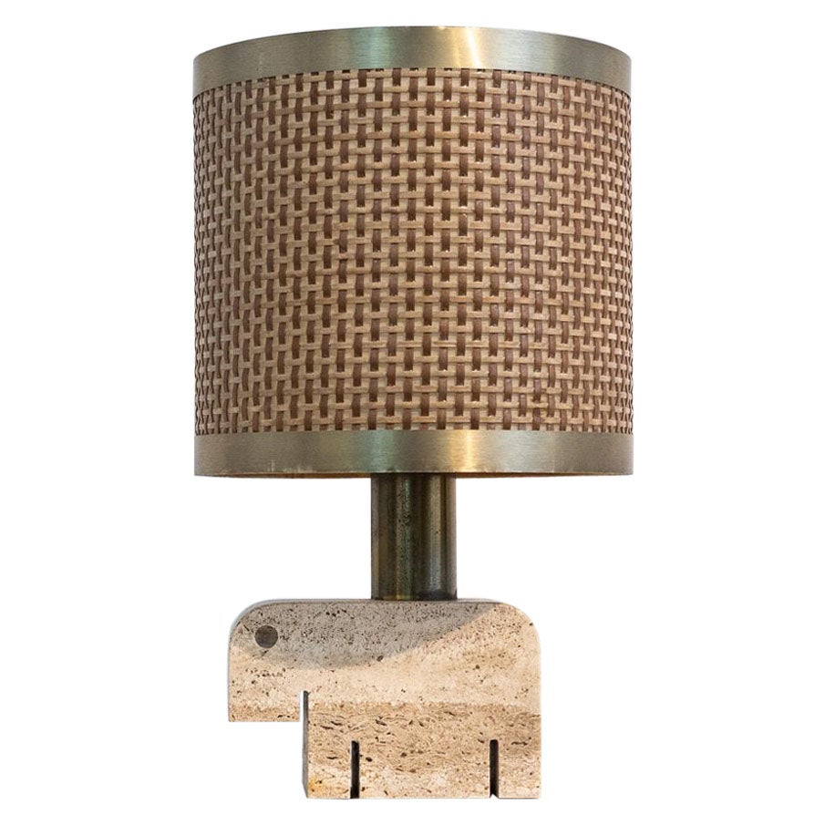 Fratelli Mannelli Travertine Elephant Table Lamp, Italy, 1970s For Sale