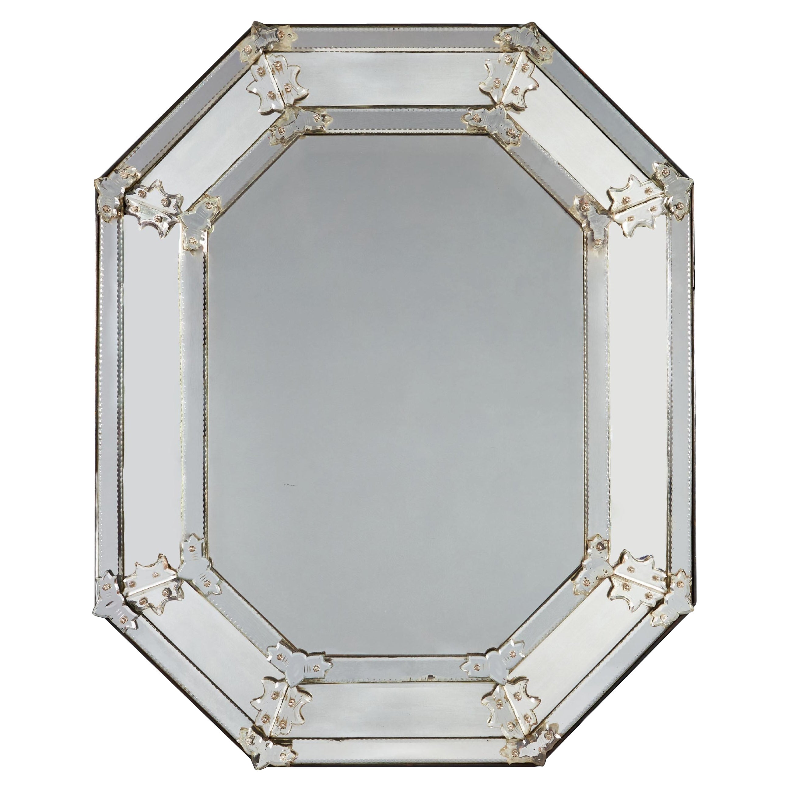 An Octagonal Venetian Murano Mirror