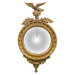 American 19th Century Convex Gilt Mirror