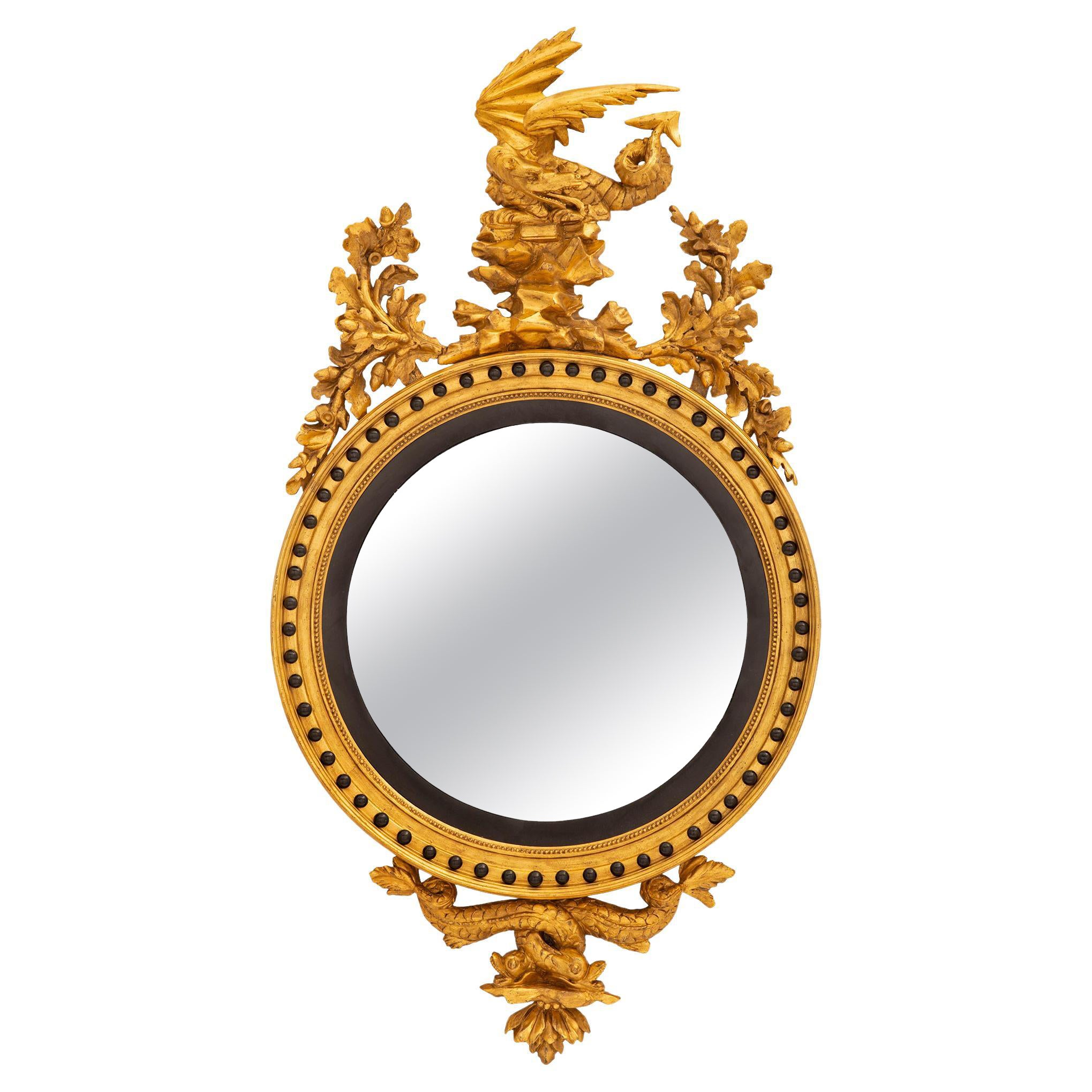 Specchio in legno di gilt del XIX secolo, etichettato Thomas Fentham and Co.