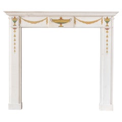 Used Elegant Early Twentieth Century Statuary Marble Neo-Classical Fire Surround