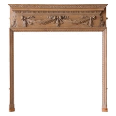 George II Style Carved Pine Fireplace 