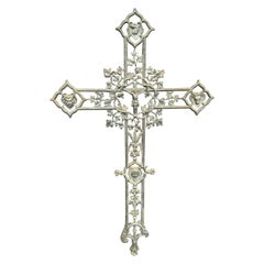 19th Century Iron Cathedral Crucifix