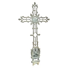 19th Century Iron Angel Crucifix