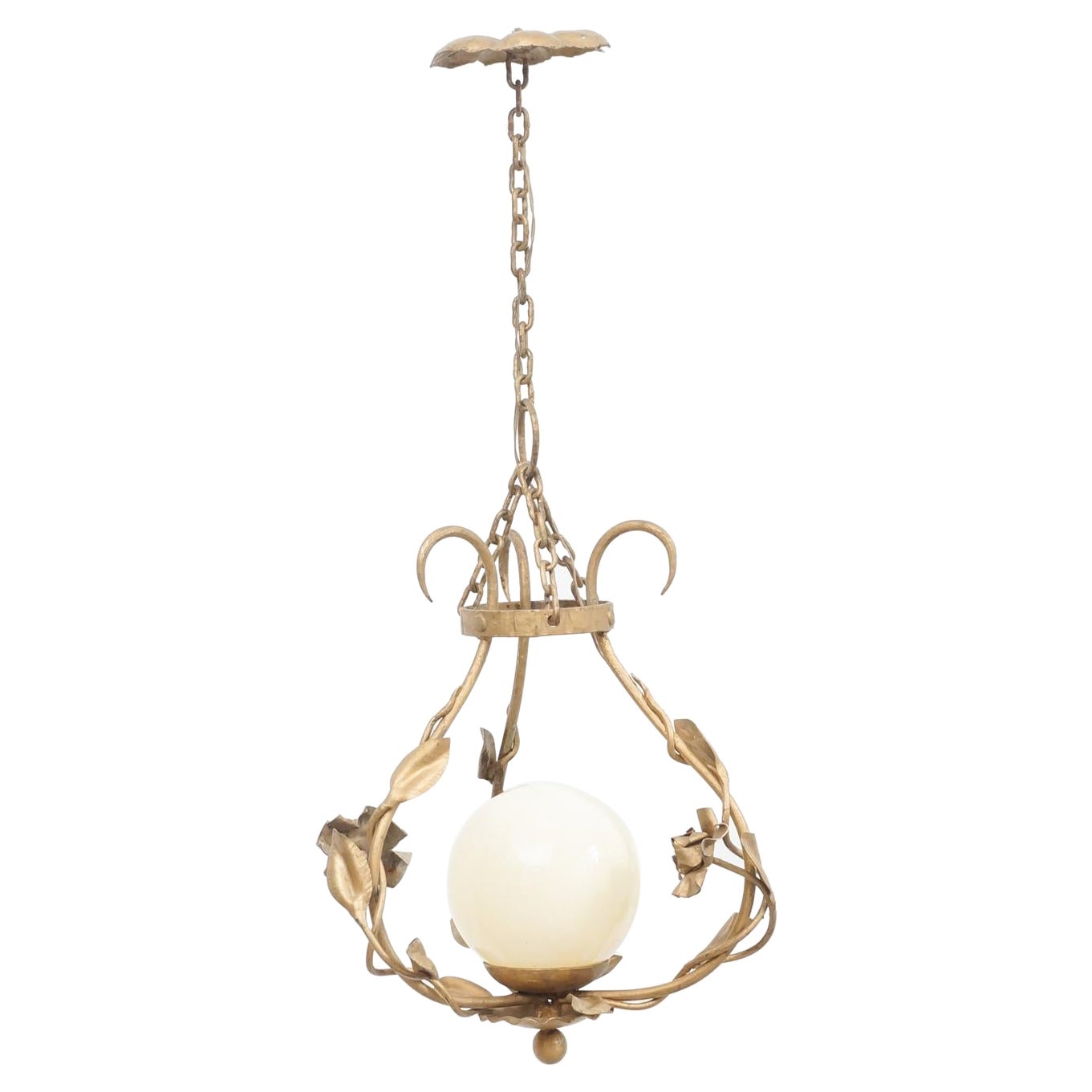 Mid-Century Modern Brass Pendant Lamp, circa 1970 For Sale
