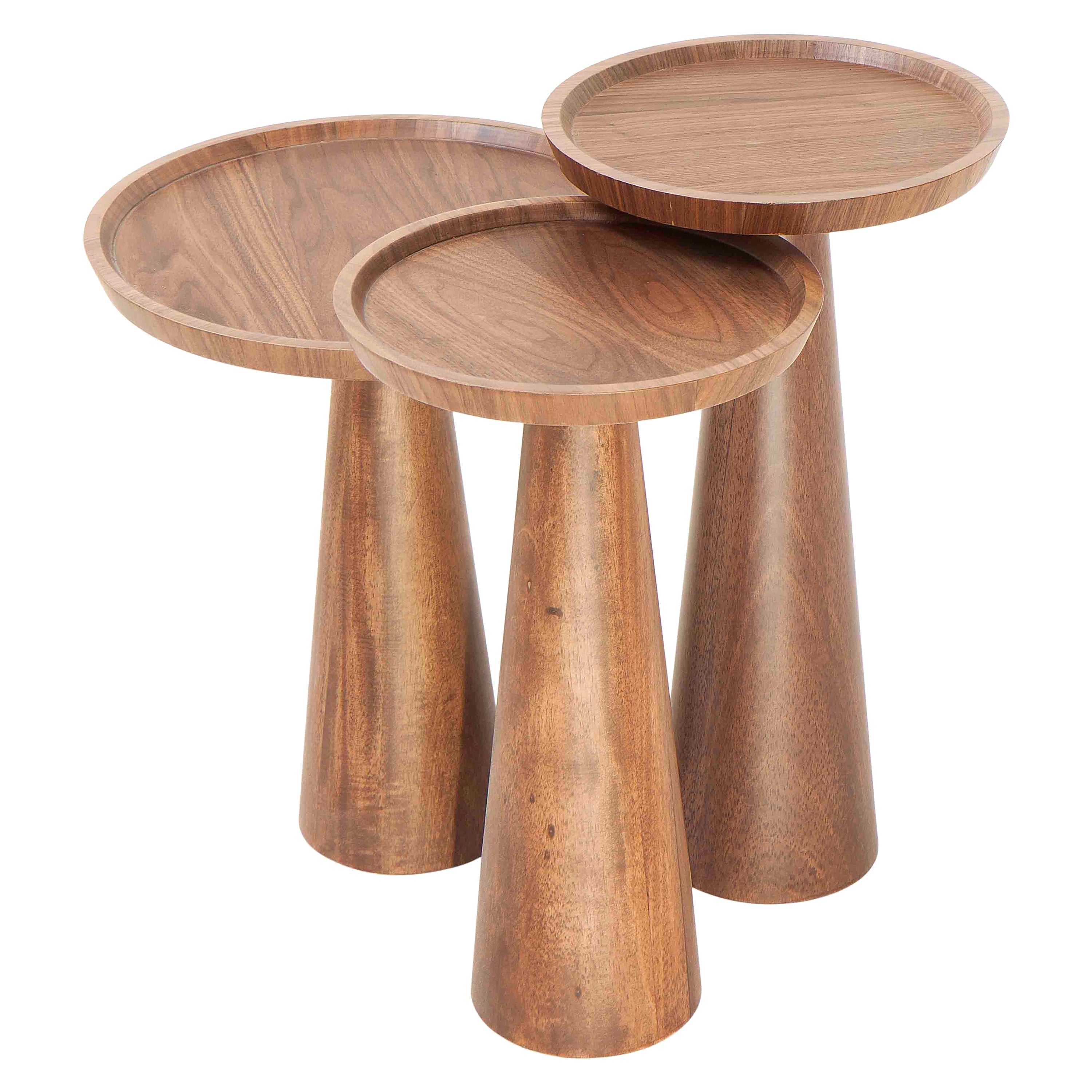 Imbuia Wood Zara Side Table Set For Sale