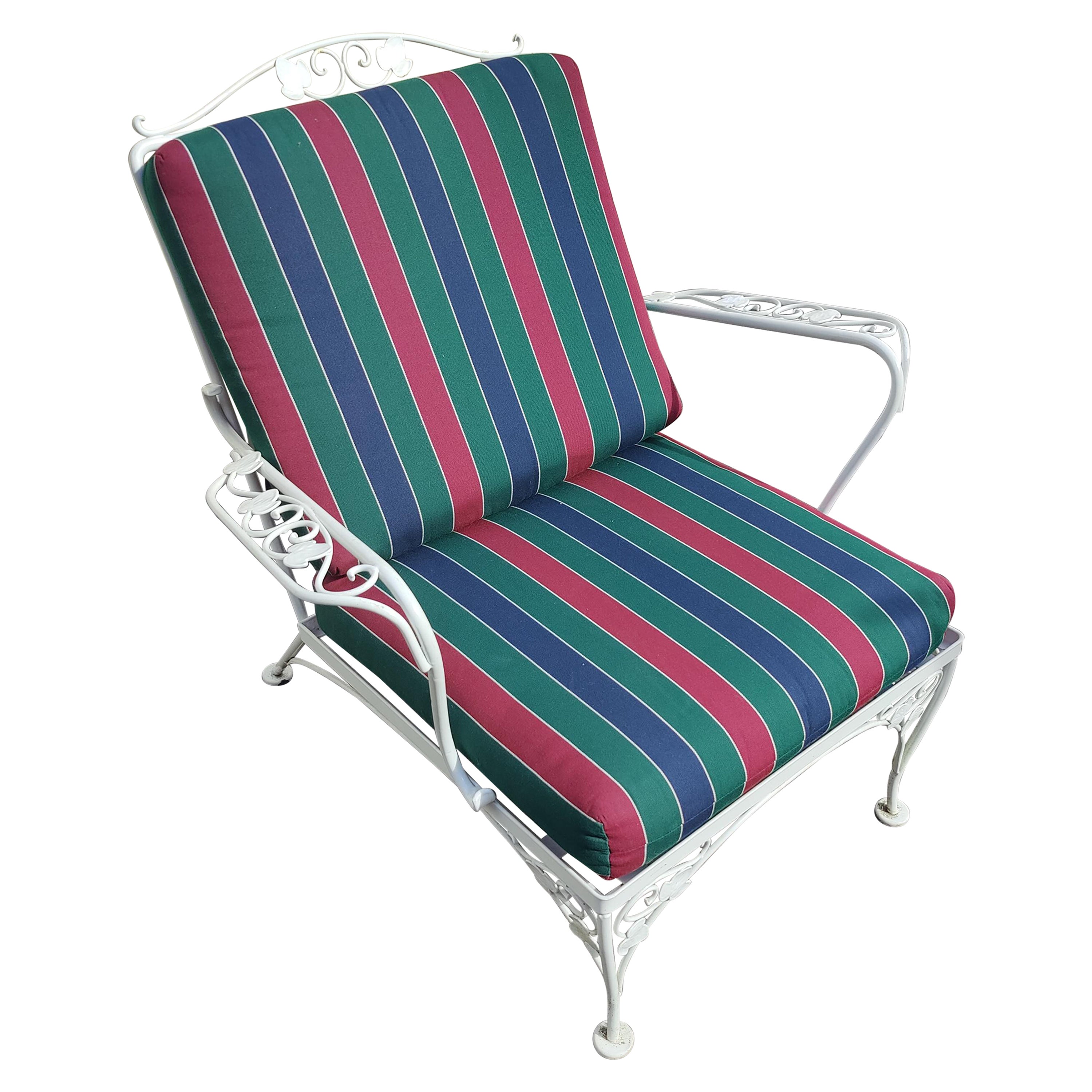Mid-Century Floral Patio Lounge Chair