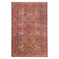 Antiker persischer Isfahan-Teppich. Größe: 4 ft 5 in x 7 ft 