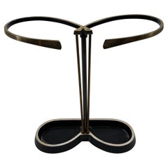 Pretzel Modernist Umbrella Stand Brass, Austria 1950s