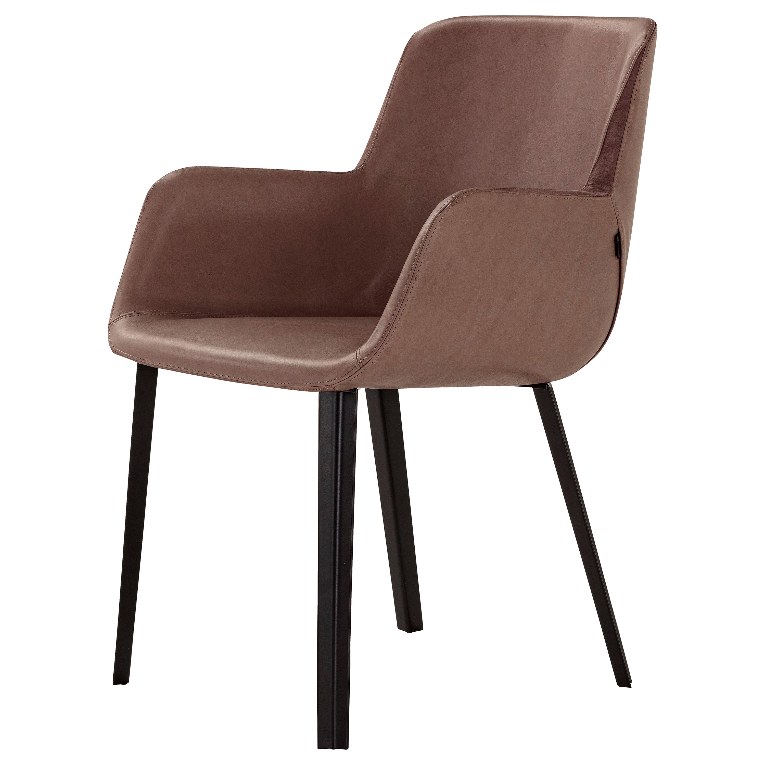 Amura 'Panis' Armchair in Brown Leather by Emanuel Gargano & Anton Cristell For Sale