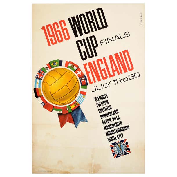 Original Vintage Sport Poster 1966 World Cup Finals England Football original-vintage-sport-poster-1966-world-cup-finals-england-football