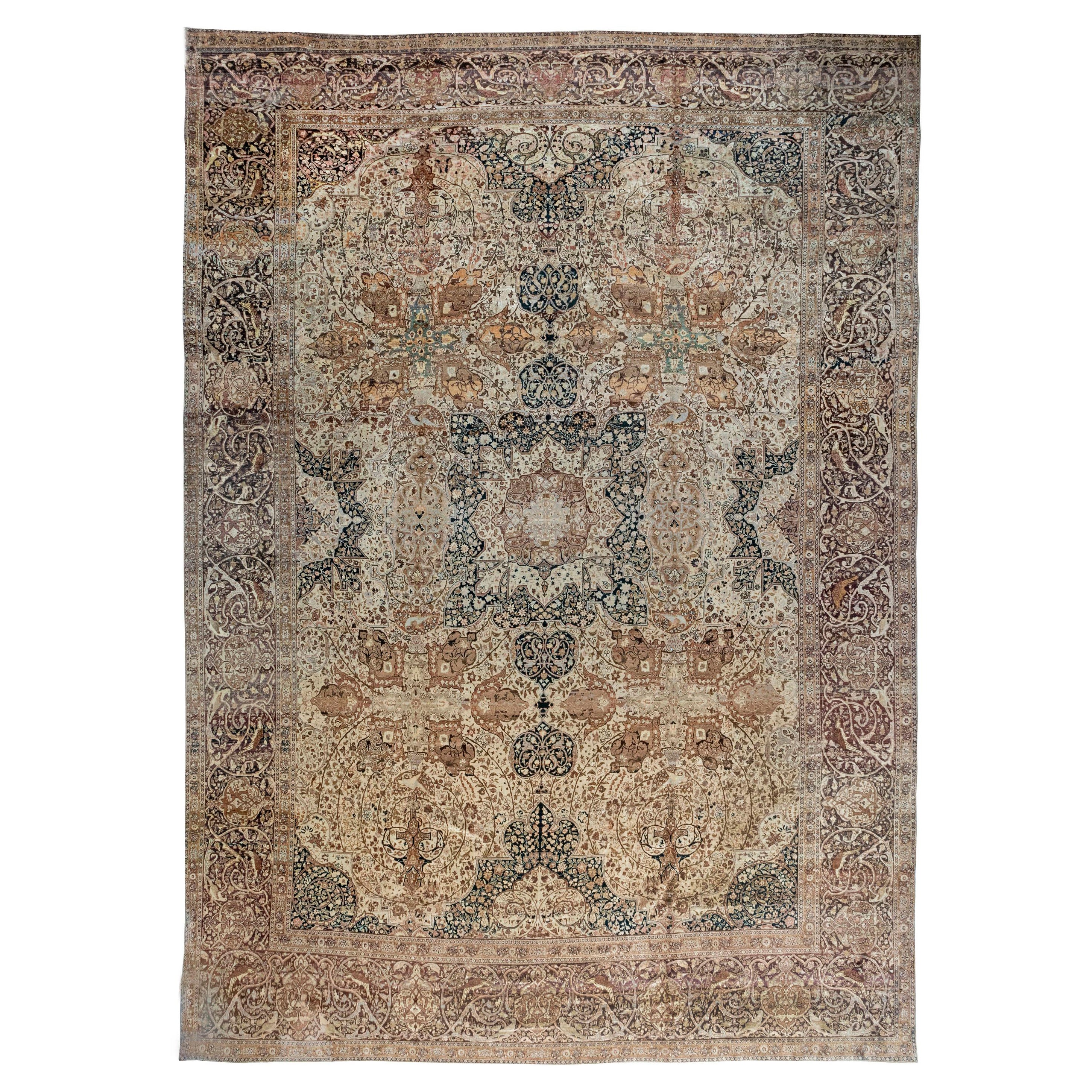 Authentic Persian Tabriz Handwoven Wool Rug