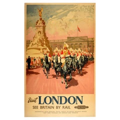 Original Vintage British Railways Travel Poster Visit London See Britain By Rail