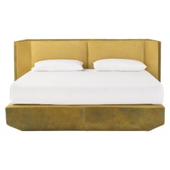 Amura 'Panis' Bed in Yellow Leather by Emanuel Gargano