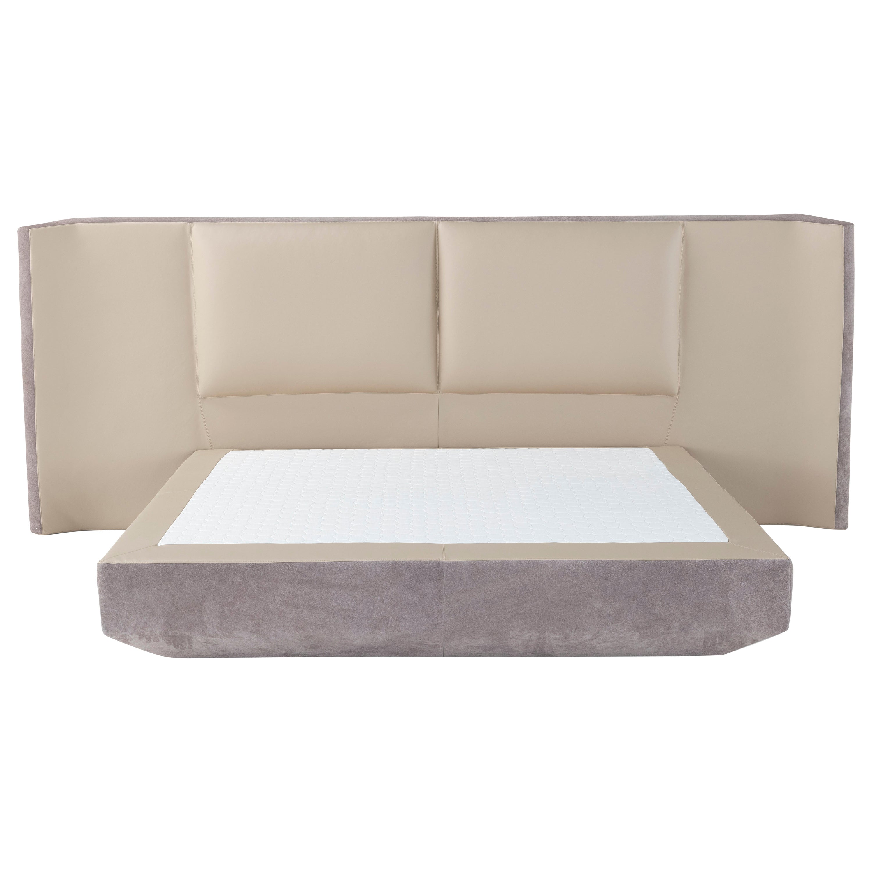 Amura 'Panis' Bed in Leather and Fabric by Emanuel Gargano For Sale