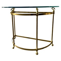 Hollywood Regency LaBarge Brass Swan Entry Console Table