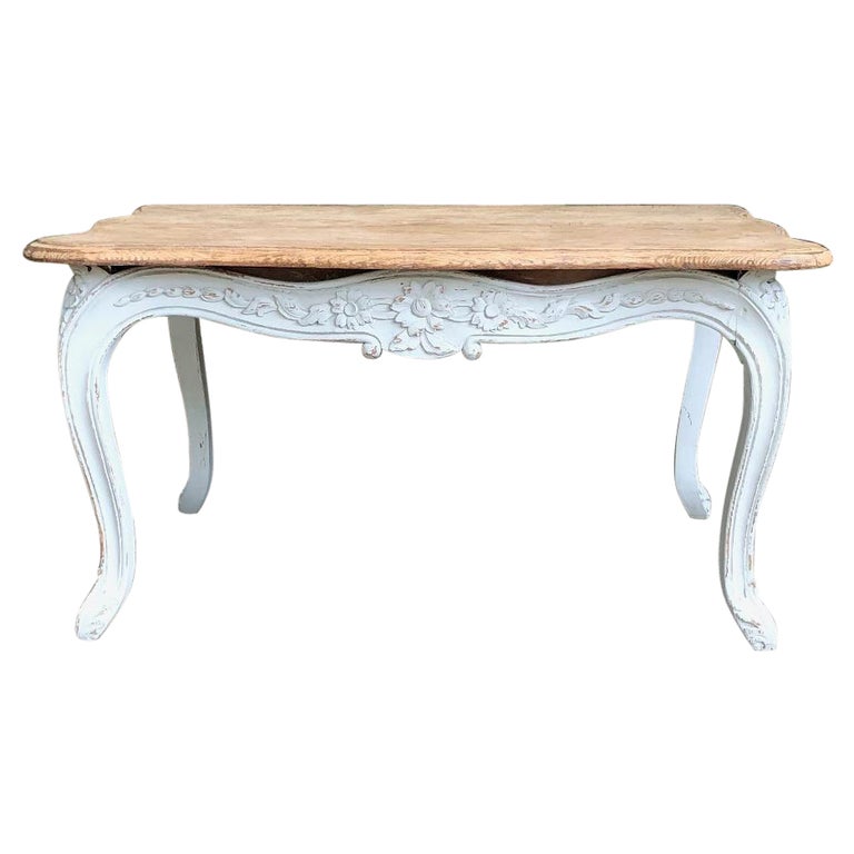 Antique French Louis XV Painted Coffee Table For Sale at 1stDibs
