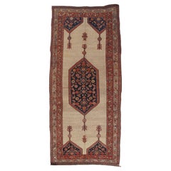 Antique Persian Serab Rug, Handmade Wool Oriental Rug, Red, Ivory, Camel, Blue