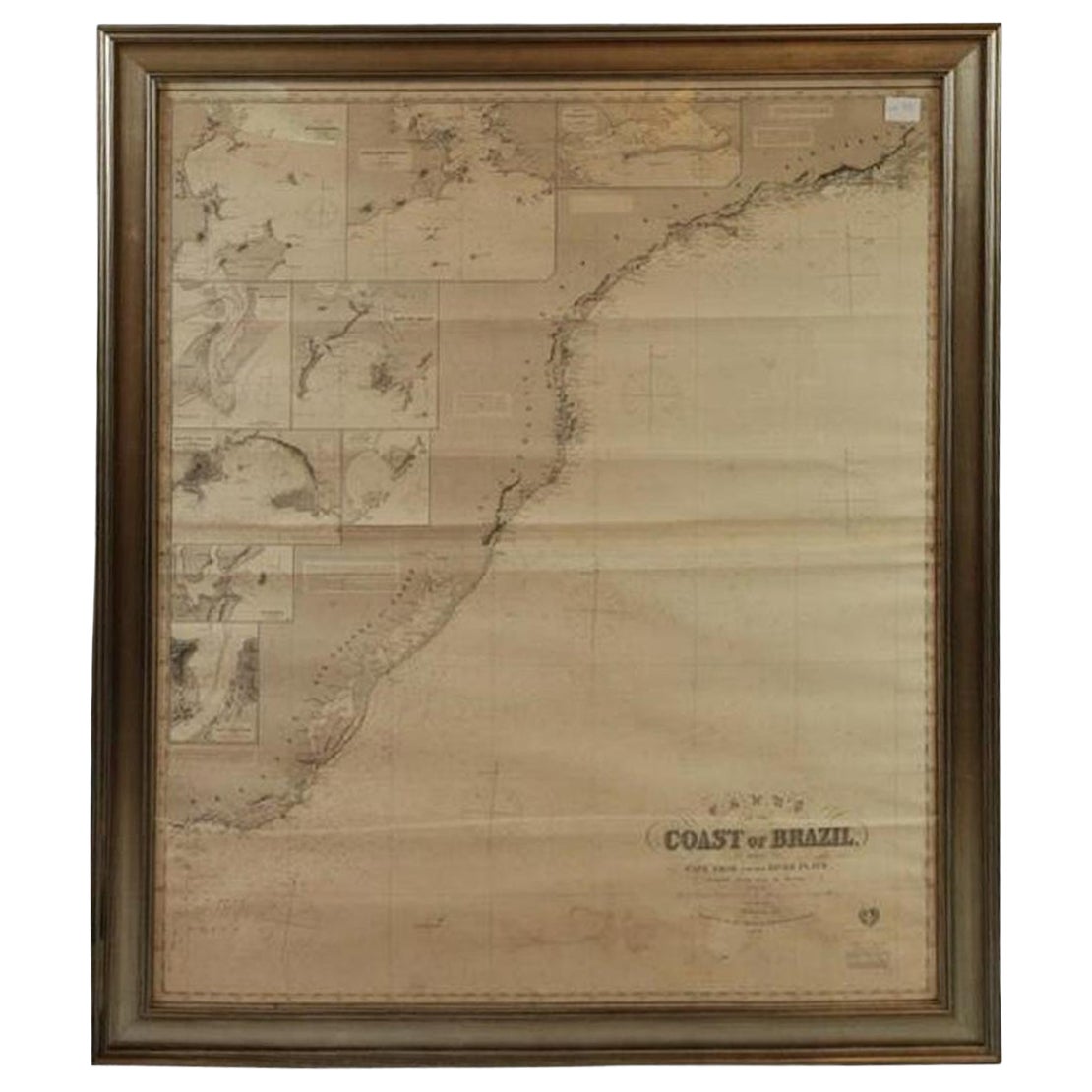Ozeankarte der Küste Brasiliens aus dem Jahr 1876 mit Abbildung