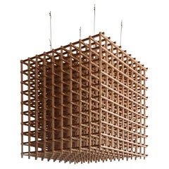 Massive Wooden Ceiling Pendant, Unique Design Piece