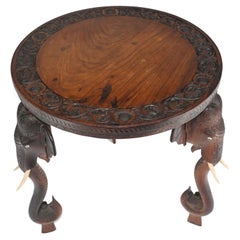 Carved Burmese Table Elephant Legs Antique Burma Furniture