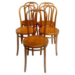 Vintage Thonet Bentwood Cafe Chairs, Set of 5