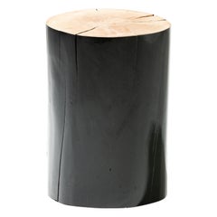 Gervasoni Small Log Sections of Beech Trunk Side Table in Black by Paola Navone