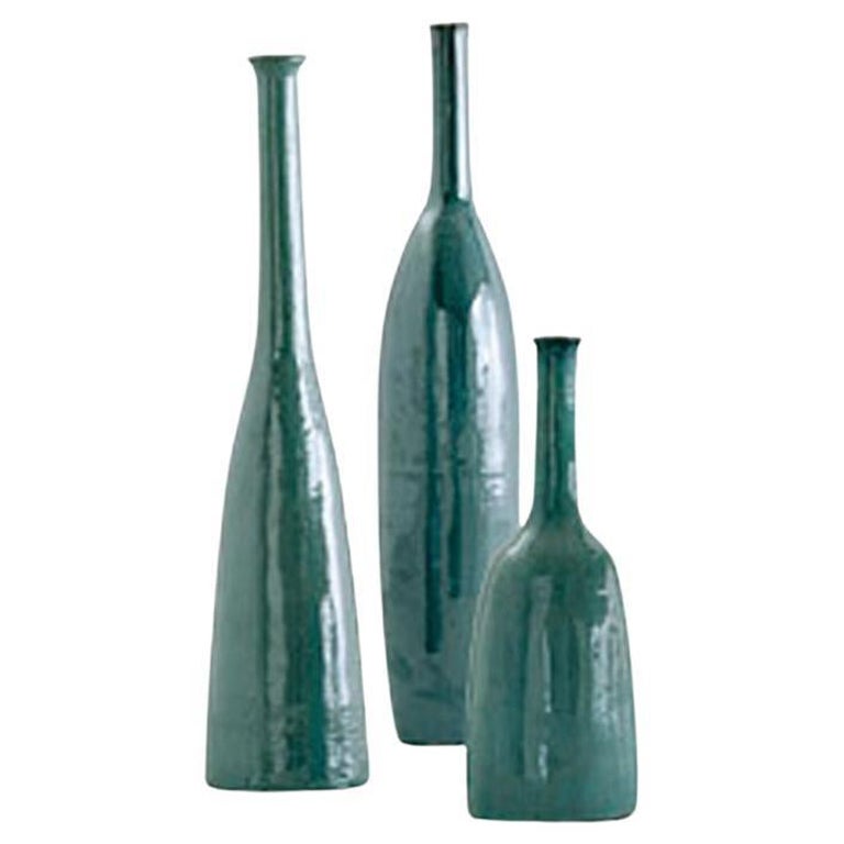 Gervasoni Inout 91 Bottle in Turquoise Color Ceramic by Paola Navone For Sale
