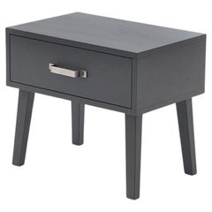 Gervasoni Night Table in Black Lacquer with Wooden Feet by Paola Navone