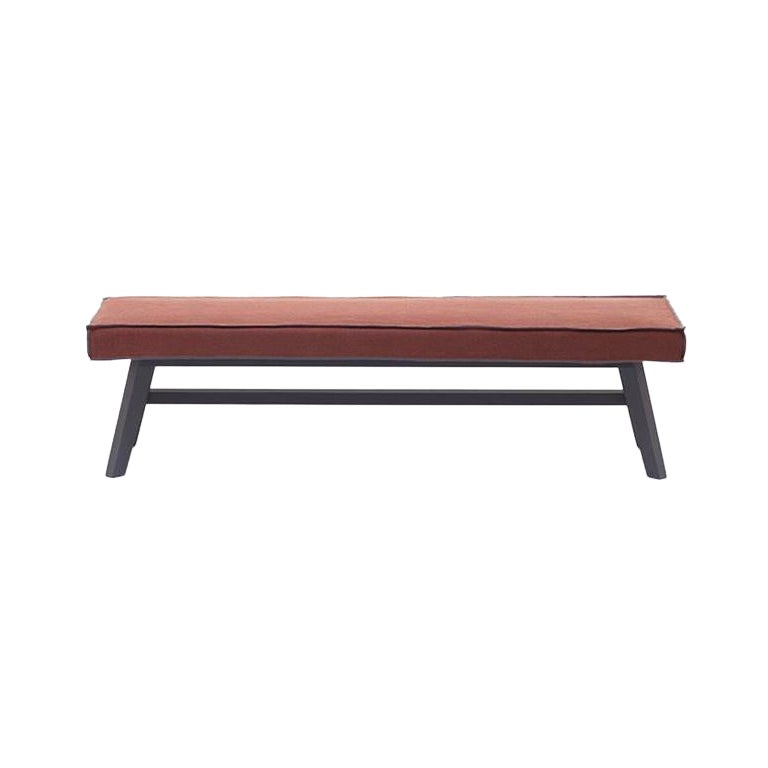 Gervasoni Gray 15 Bench in Grey Lacquered Oak & Brick Upholstery by Paola Navone For Sale