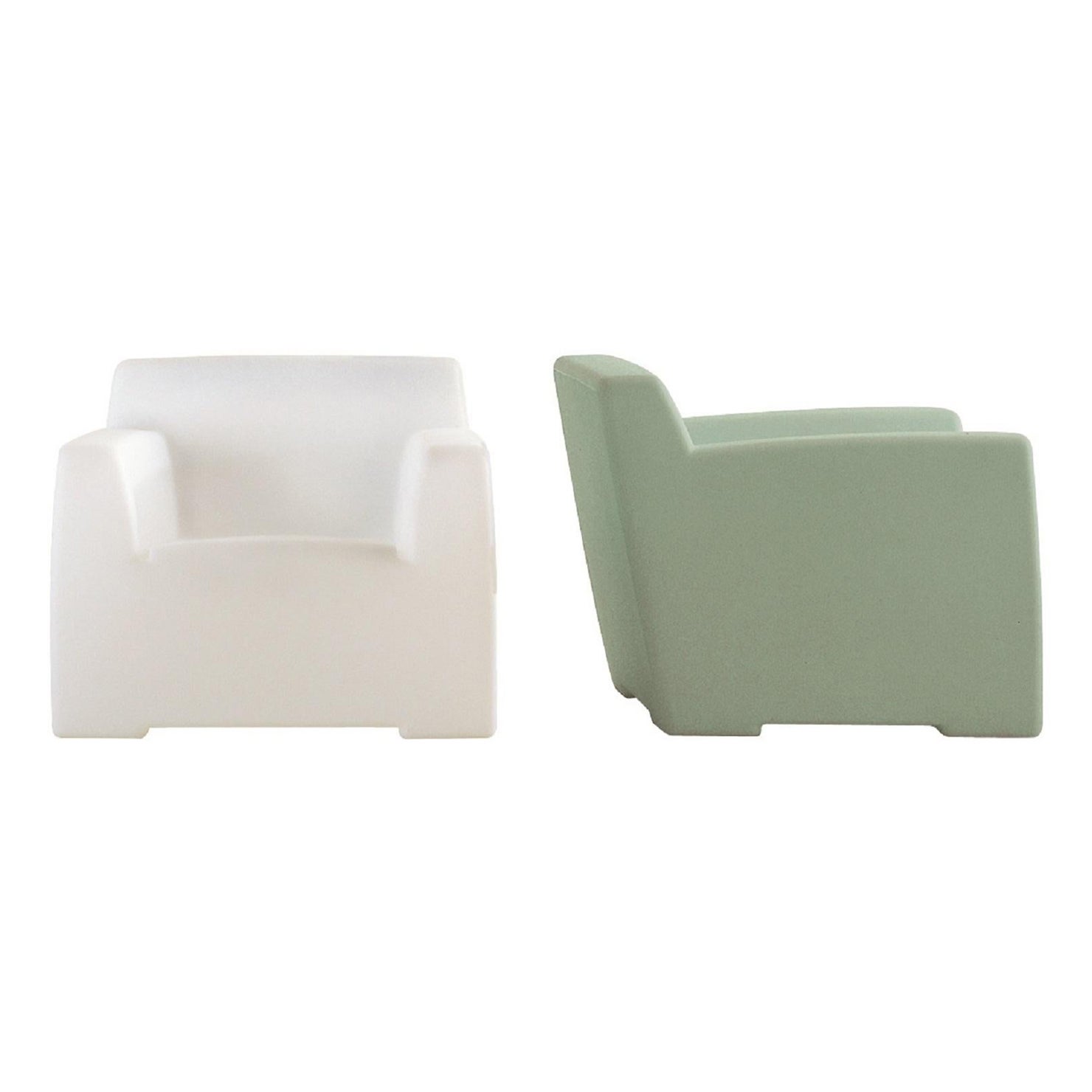 Fauteuil Gervasoni Inout en polyéthylène blanc opalin et vert par Paola Navone