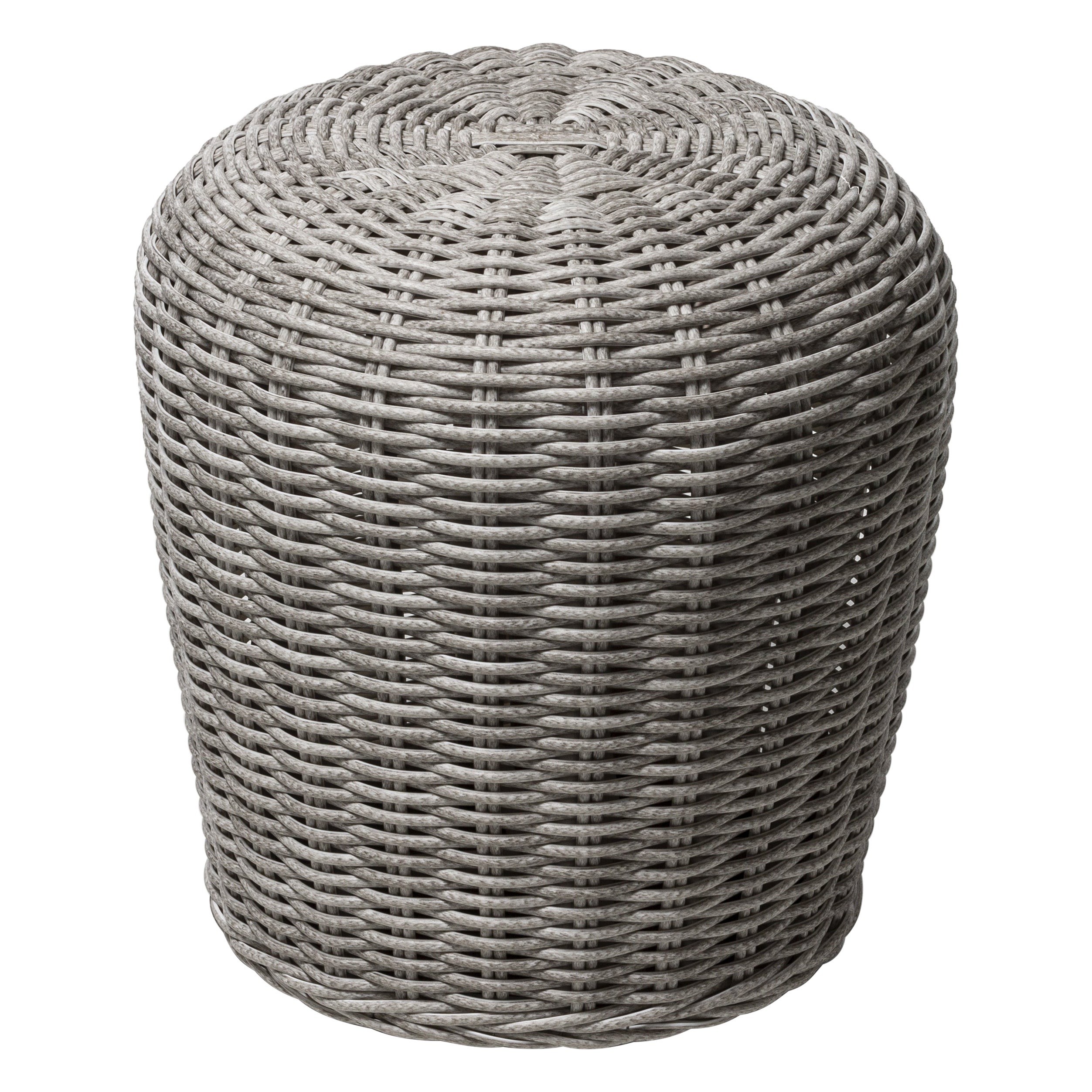 Gervasoni Panda Side Table in White/Gray Resin with Aluminium by Paola Navone For Sale