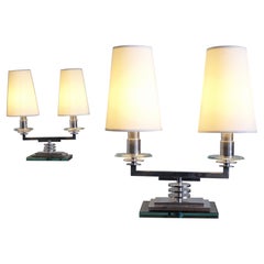 Pair of Modernist Chandelier Lamps