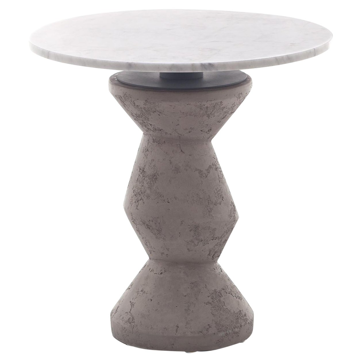 Gervasoni Large Inout 837 Table in White Carrara Marble Top & Crackle Concrete For Sale