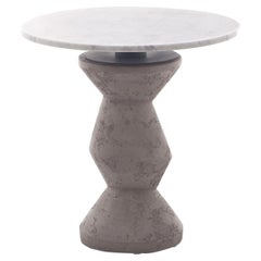 Gervasoni Large Inout 837 Table in White Carrara Marble Top & Crackle Concrete