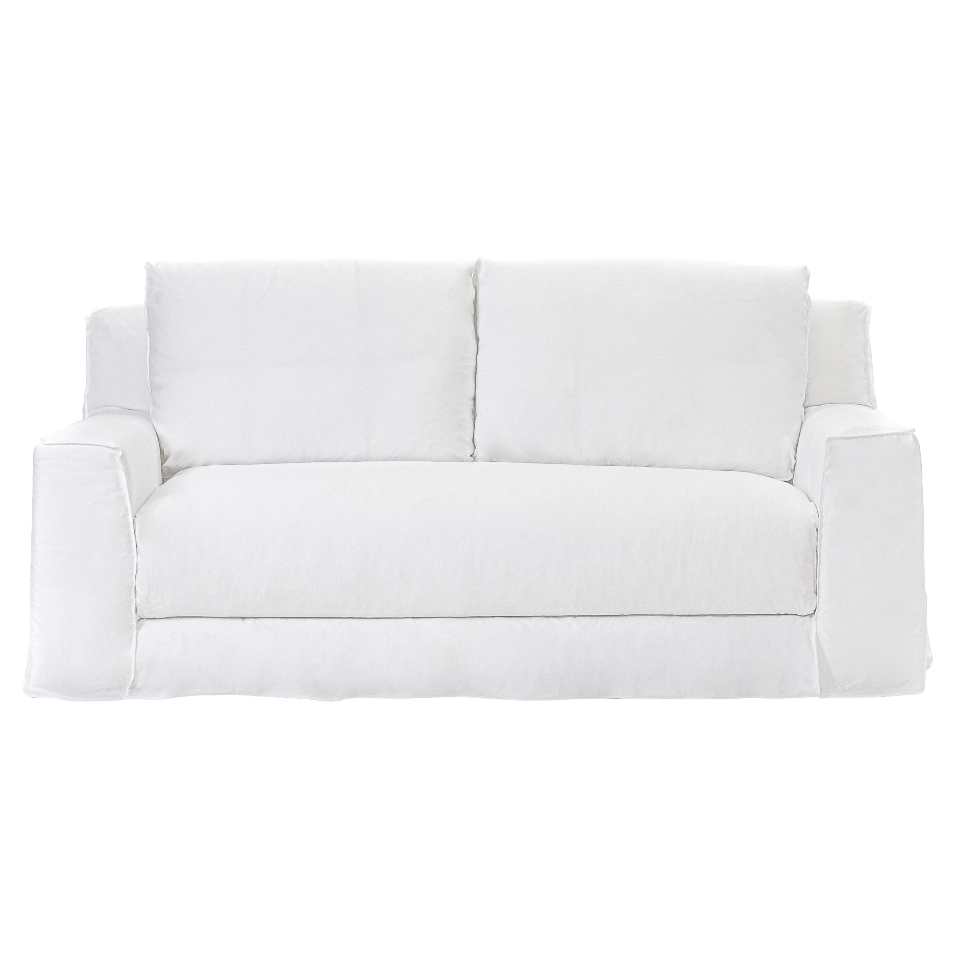 Gervasoni Loll 10 Sofa in White Linen Upholstery by Paola Navone