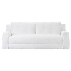 Gervasoni Loll 12 Sofa in White Linen Upholstery by Paola Navone
