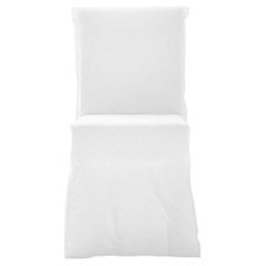 Gervasoni Ghost 23 Side Chair in White Linen Upholstery by Paola Navone
