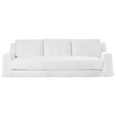 Gervasoni Loll 14 Sofa in White Linen Upholstery by Paola Navone