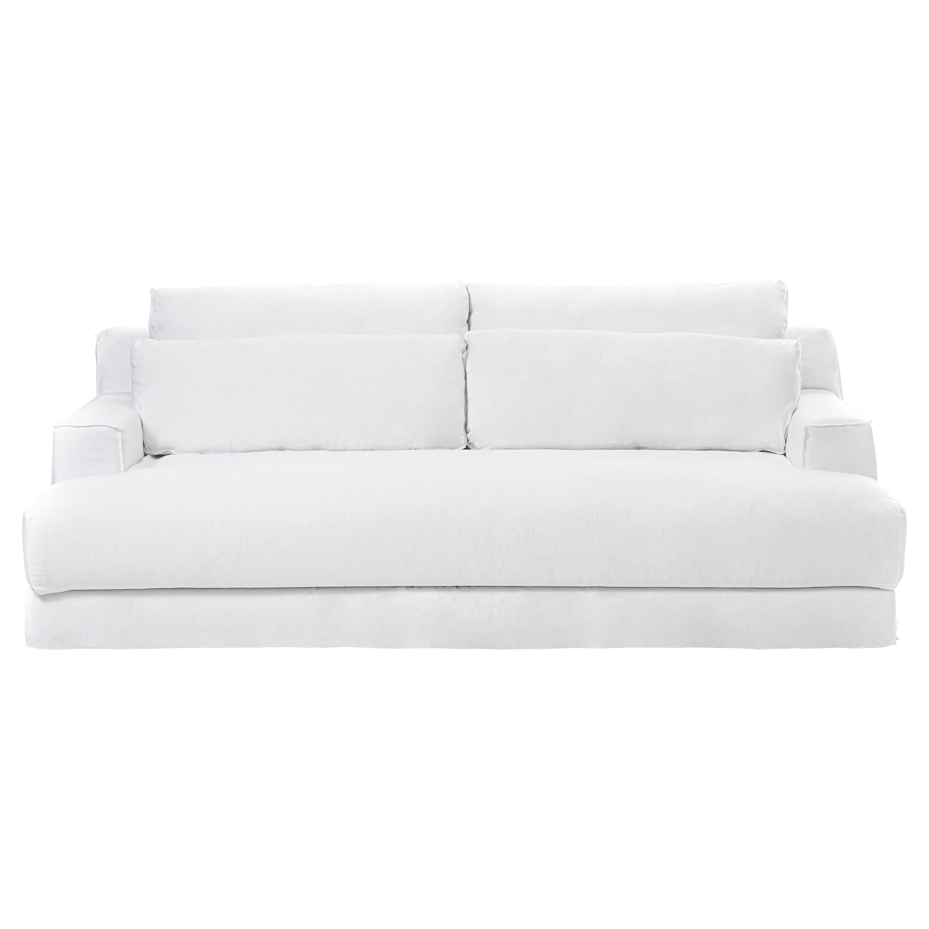 Gervasoni Loll 16 Sofa in White Linen Upholstery by Paola Navone For Sale