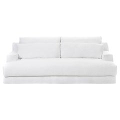 Gervasoni Loll 16 Sofa in White Linen Upholstery by Paola Navone
