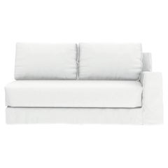Gervasoni Loll 21 R Arm Modular End Element in White Linen by Paola Navone