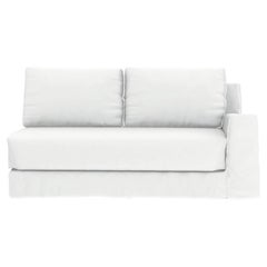 Elemento terminal modular Gervasoni Loll 21 R Arm en lino blanco by Paola Navone