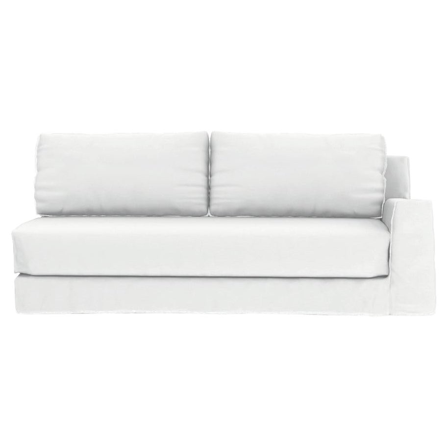 Gervasoni Loll 22 R Arm Modular End Element in White Linen by Paola Navone