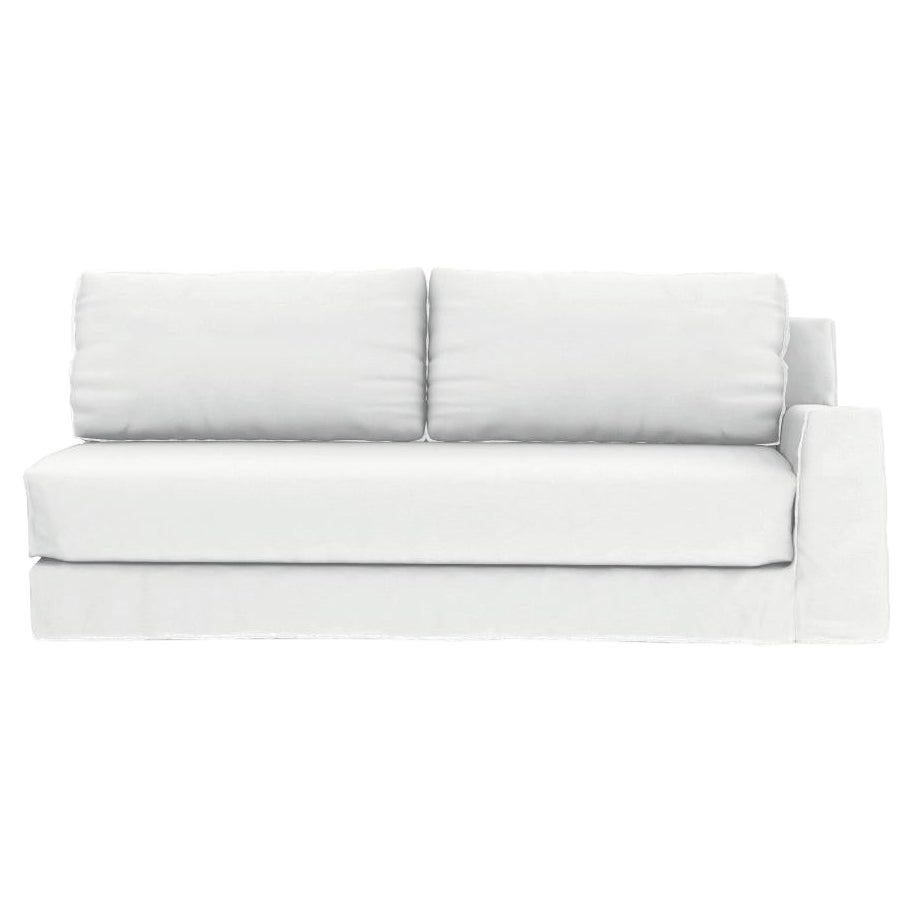 Gervasoni Loll 22 R Arm Modulares Endelement aus weißem Leinen von Paola Navone