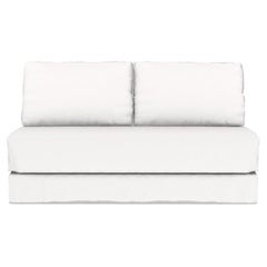 Gervasoni Loll 23 Modular Love Seat in White Linen Upholstery by Paola Navone